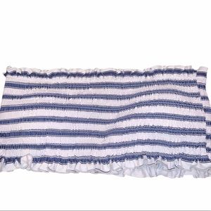 BIKINI Bandeau Ruffles Blue & White Stripe Pattern